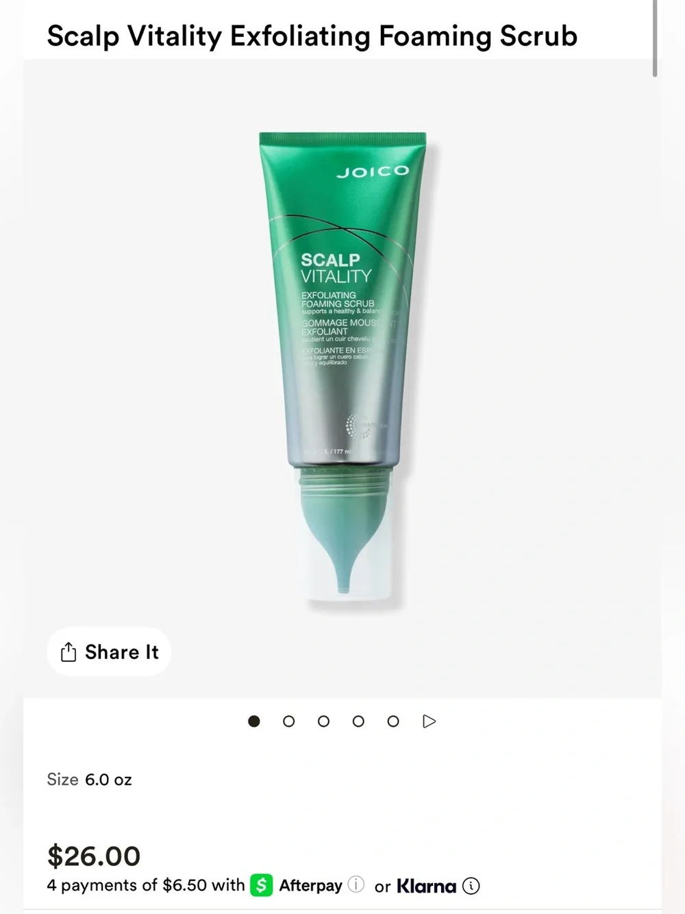 New Joico Scalp Vitality Exfoliating Foaming Scrub